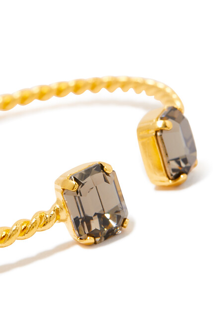 Mini Lydia Bracelet, 18k Gold-Plated Brass & Black Diamond Stone